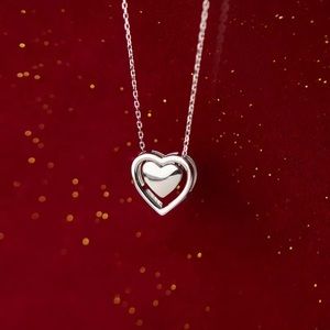 Sterling silver sweet hearts necklace heart in heart necklace